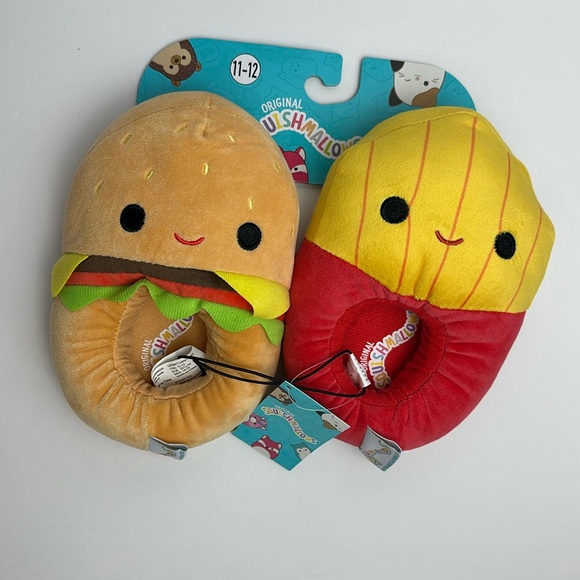 NWT Squishmallows slippers size 13-1 burgers and fries - Picture 1 of 7